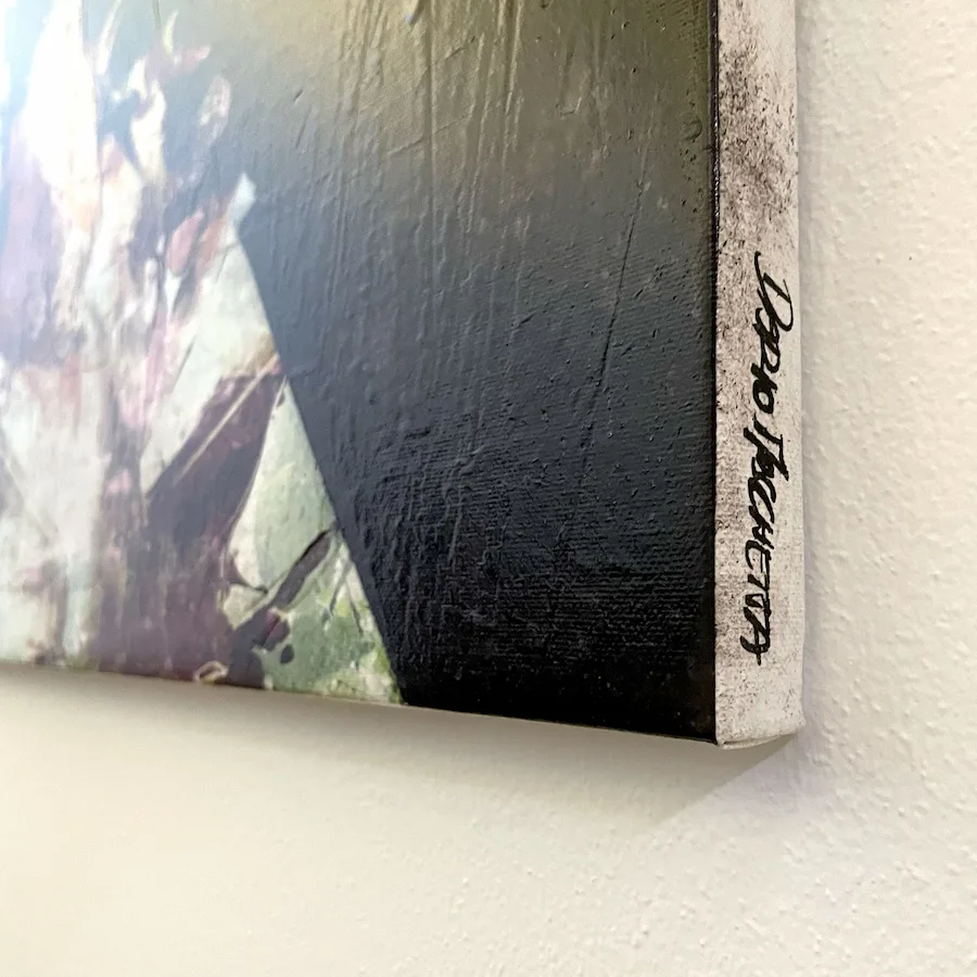 Head 31B original mixed media portrait on wall – contemporary art auction no reserve price