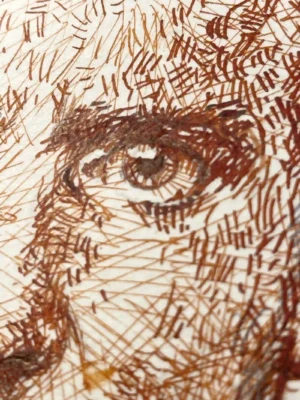 Red Ink Portraits Red Ink Portrait Drawing – Portrait 292 | Dario Moschetta