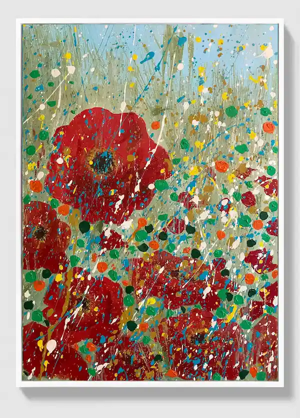Blooming Fragments of Color, acrylic on canvas painting, sold artwork