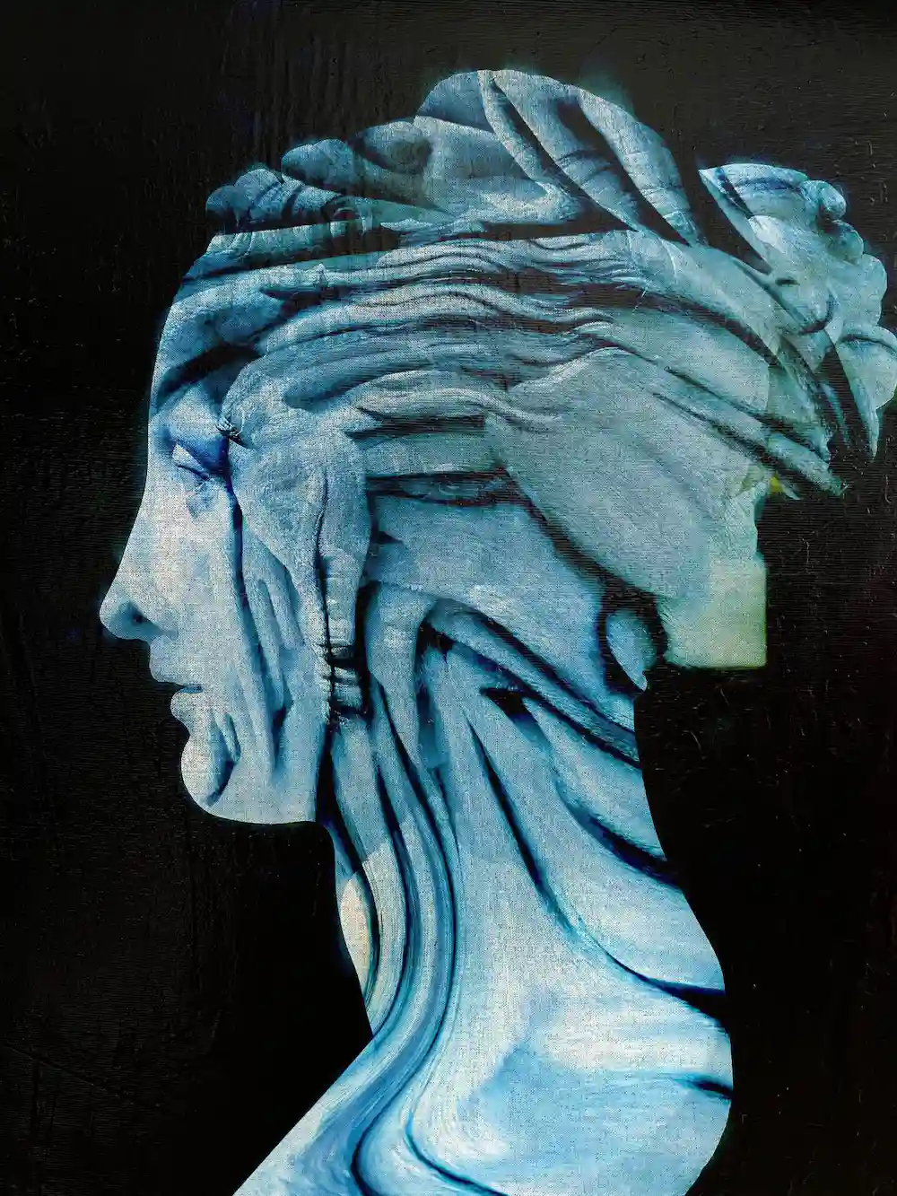 Head 47B — Ancient Beauty classical head painting, mixed media by Dario Moschetta